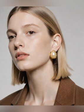 YSL Large Teardrop Clip on Earrings